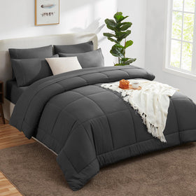 Soft microfiber feel enhances bedtime comfort and easy care