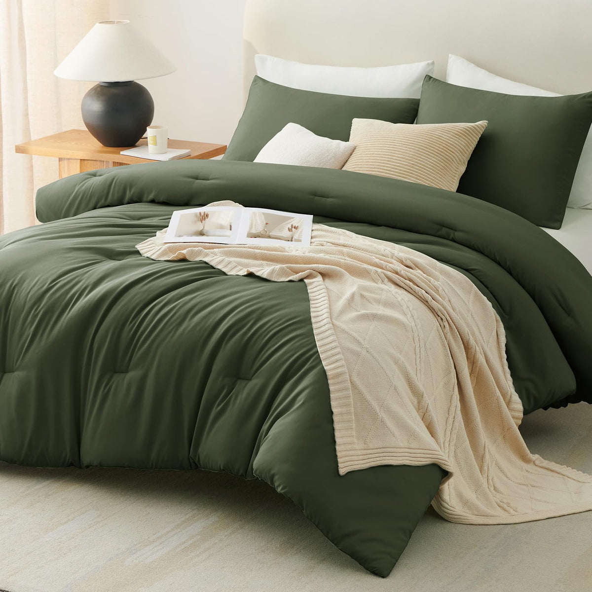 Olive green color and lightweight warmth ideal for year-round use