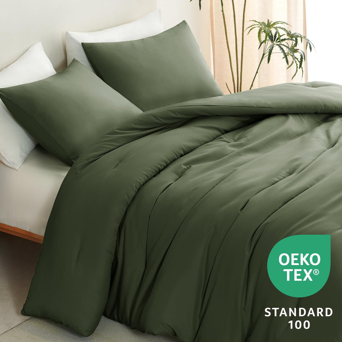 Four corner ties on CozyLux queen comforter keep duvet from shifting