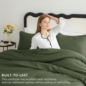 Hidden stitching detail on CozyLux comforter preserves loft and keeps fill evenly distributed