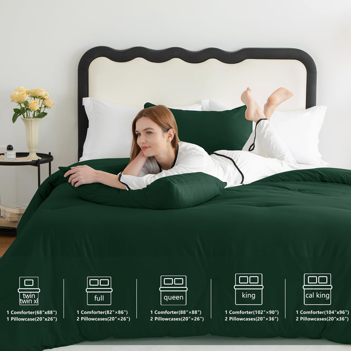 CozyLux queen comforter with two pillowcases elevates bed styling