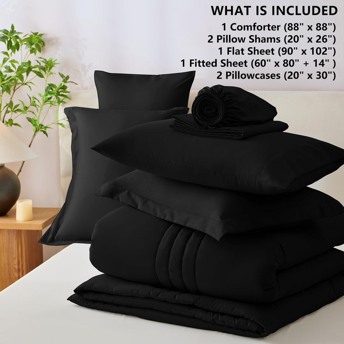 CozyLux bed set in a tidy bedroom showing simple, elegant decor