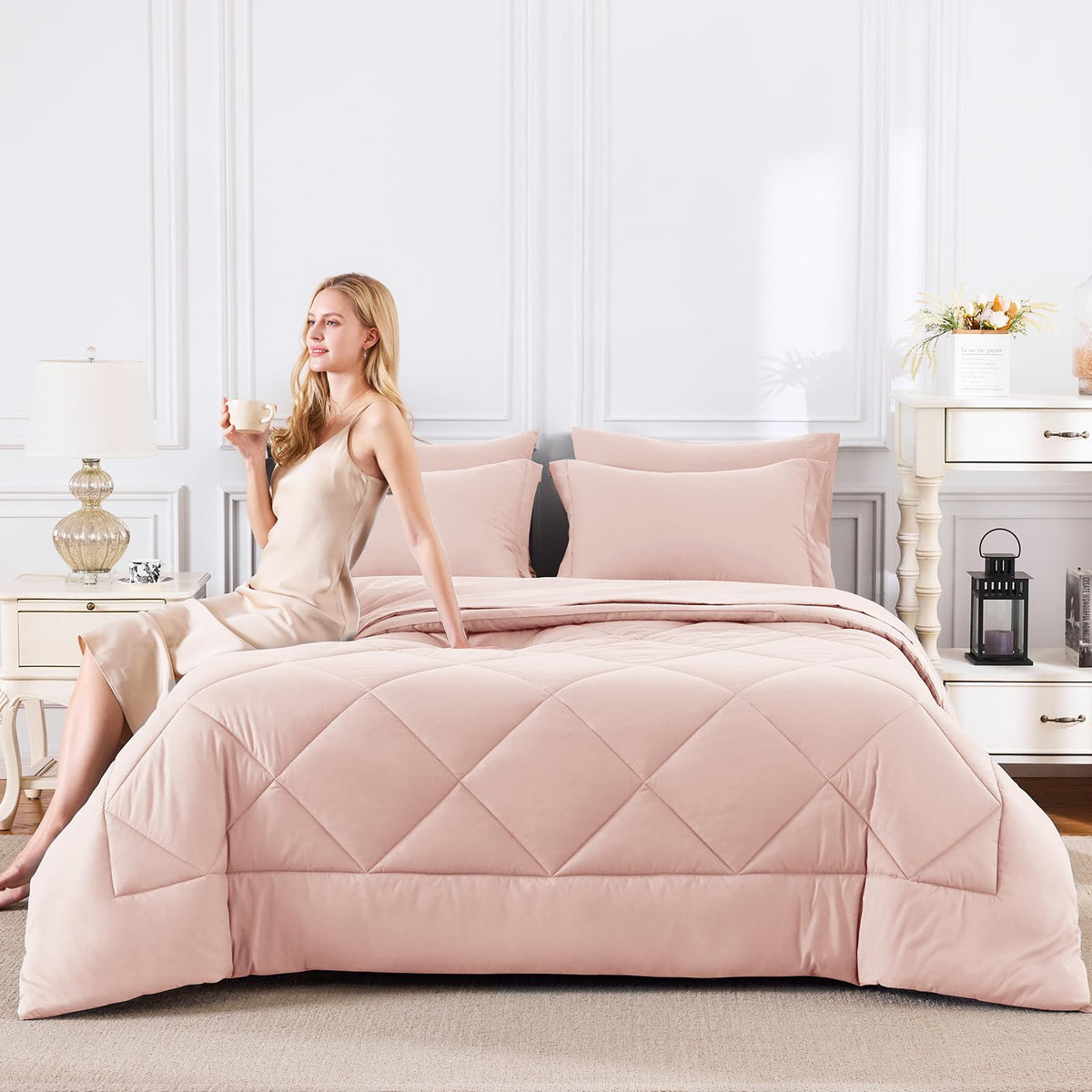 CozyLux queen comforter set included pillows add extra coziness.
