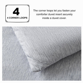 CozyLux down-alternative fill close-up indicates allergy-friendly, lightweight warmth