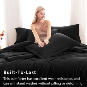 CozyLux Queen Comforter Set down-alternative filling provides warmth without heavy weight.