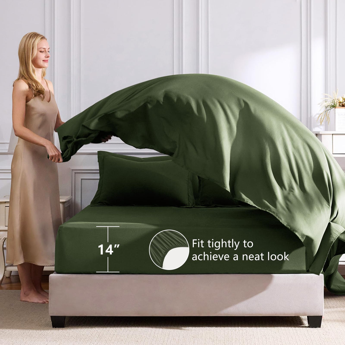 CozyLux comforter box stitching keeps fill evenly distributed