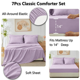 CozyLux pillowcases 20x30 complete the coordinated lavender look