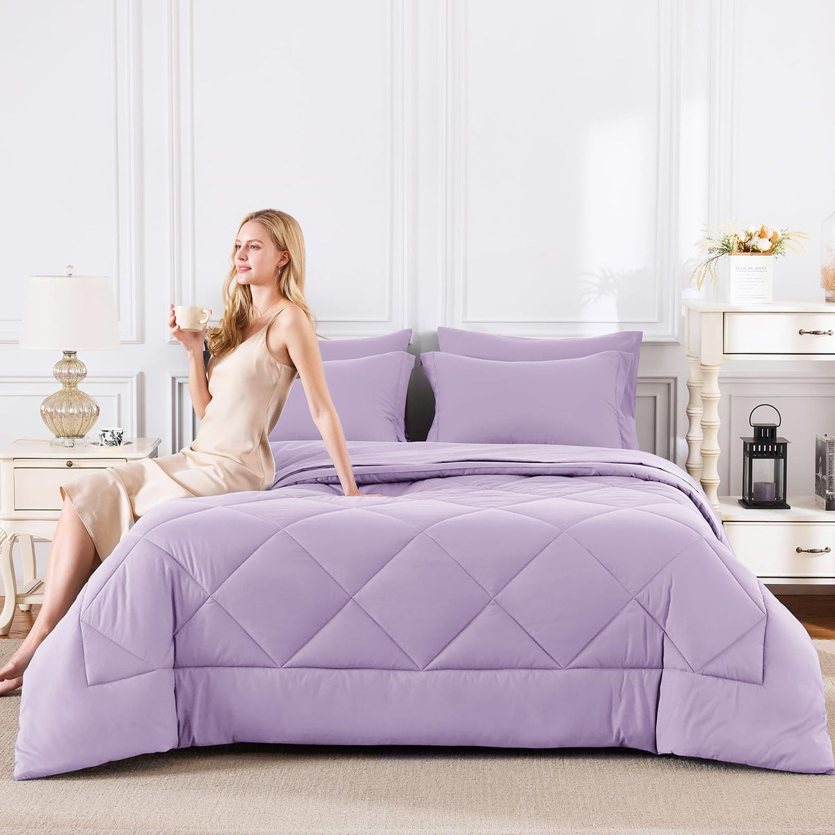 CozyLux bedding arrives vacuum-packaged for compact storage and fluffing