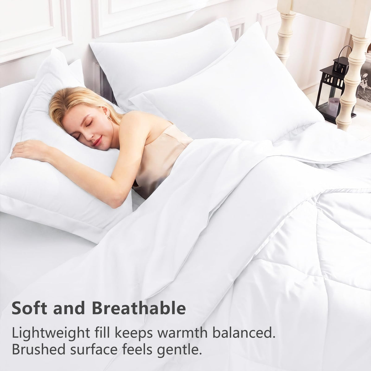 CozyLux box-stitched quilting preserves fill and adds sleek alignment.