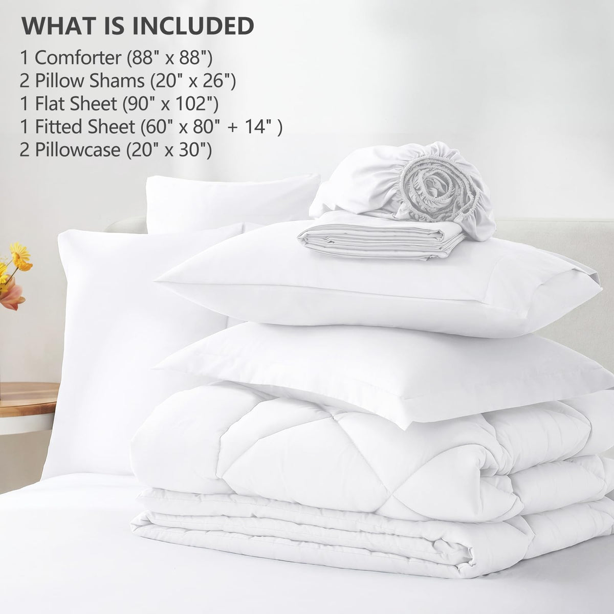 Vacuum-sealed packaging shows compact storage for CozyLux bedding.