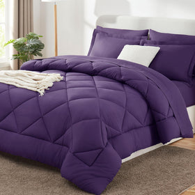CozyLux queen comforter set in purple with plush surface for restful nights