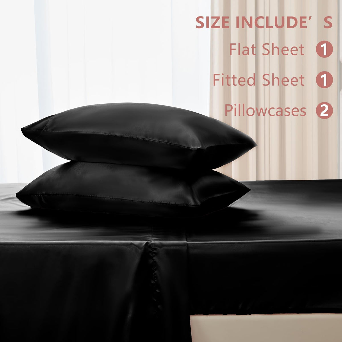 OEKO-TEX 100 certification label on CozyLux satin sheets.