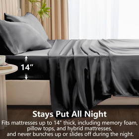 CozyLux satin sheets queen bedding decor enhances any bedroom