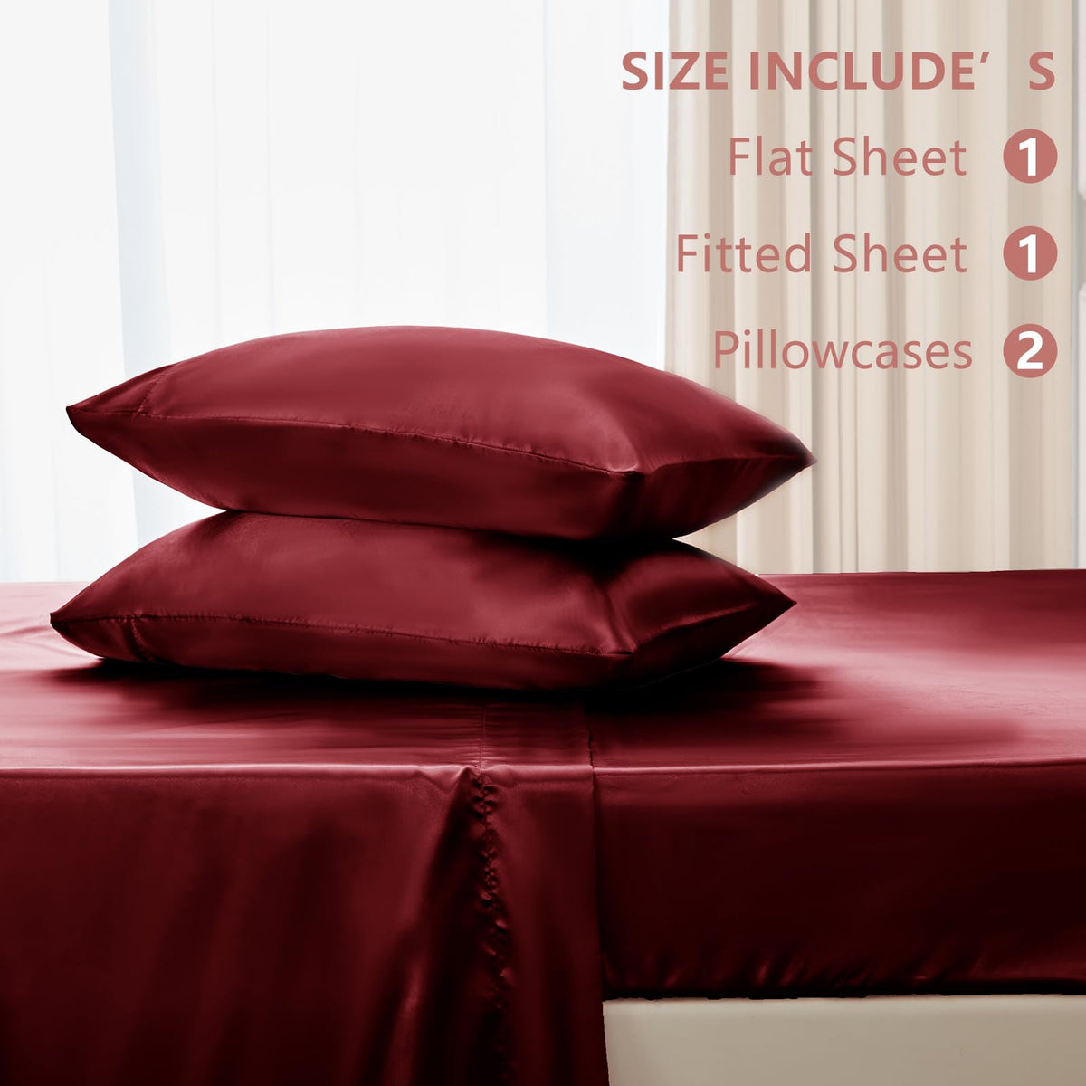 CozyLux satin sheets offer breathable comfort suitable for warm and cool nights.