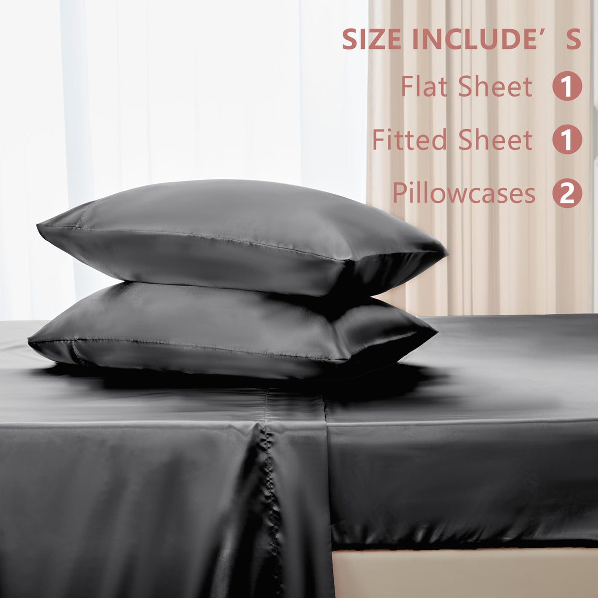 CozyLux satin sheets queen deep pocket fits up to 14 inches