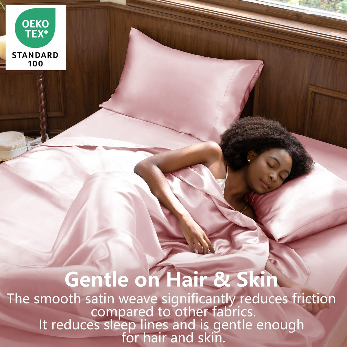 CozyLux satin sheets queen fitted sheet designed to stay in place on deep mattresses