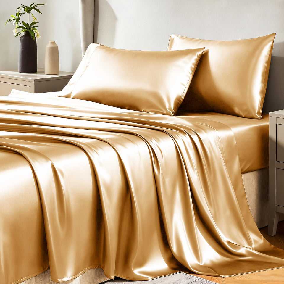 CozyLux satin flat sheet demonstrates silky softness for smooth sleep