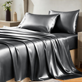 CozyLux satin sheets queen flat sheet gliding feel and comfort