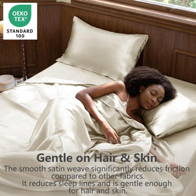 CozyLux satin sheets queen folded, wrinkle-free packaging and compact presentation