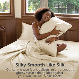 CozyLux satin sheets queen hair-friendly weave reduces frizz overnight.
