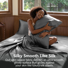 CozyLux satin sheets queen pillowcases for smooth hair and skin