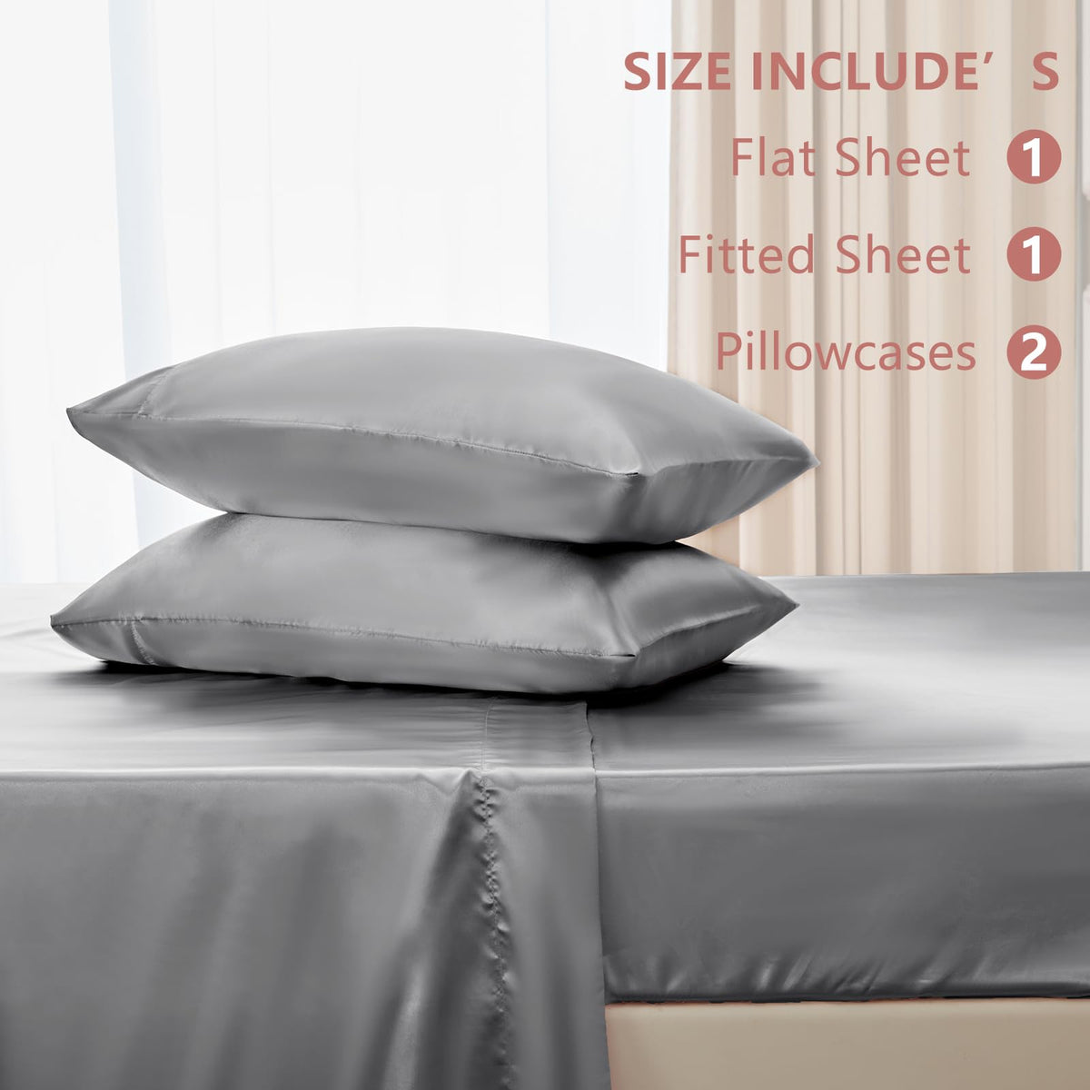 CozyLux satin sheets queen set wrinkle resistance and shine