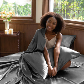 CozyLux satin sheets queen wrinkle-resistant finish maintains neat look