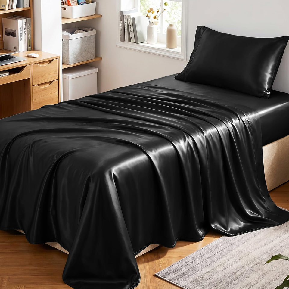 CozyLux satin twin flat sheet delivers silky-smooth comfort all night.