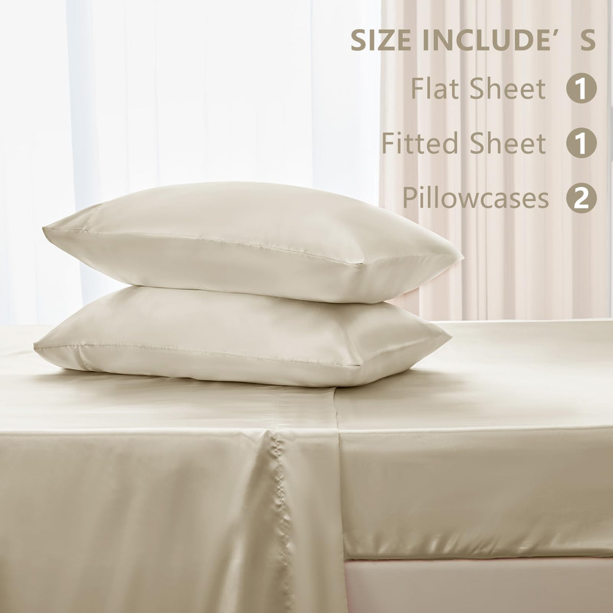 CozyLux satin sheets wrinkle-resistant fabric ideal for easy care and quick laundry