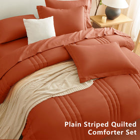 CozyLux pillow shams detail featuring striped pattern and piping