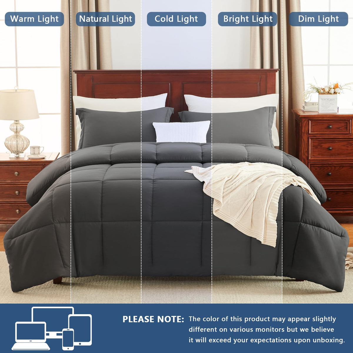 CozyLux two pillow shams included for a complete bed setup.