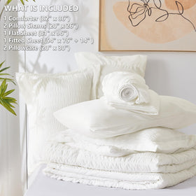 CozyLux bed-in-a-bag packaging, vacuum sealed for easy storage