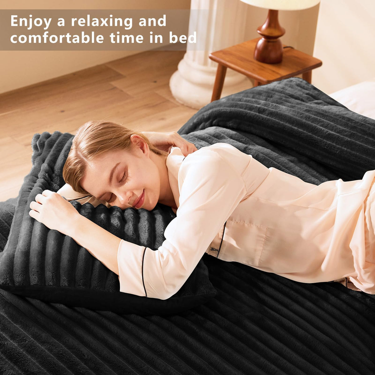 CozyLux winter bedroom warmth with two-sided plush comforter design.