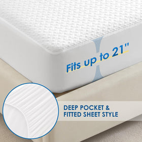 Cozymaker 360 elastic band keeps protector in place during sleep