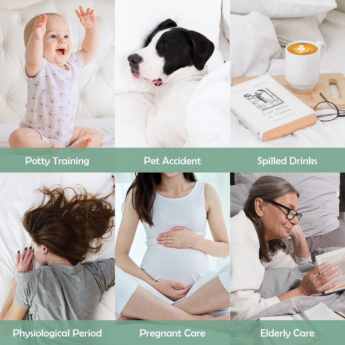 Cozymaker white waterproof mattress protector creates a clean, fresh bedroom look.