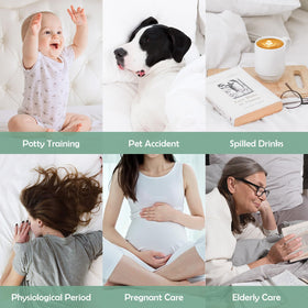 Cozymaker white waterproof mattress protector creates a clean, fresh bedroom look.