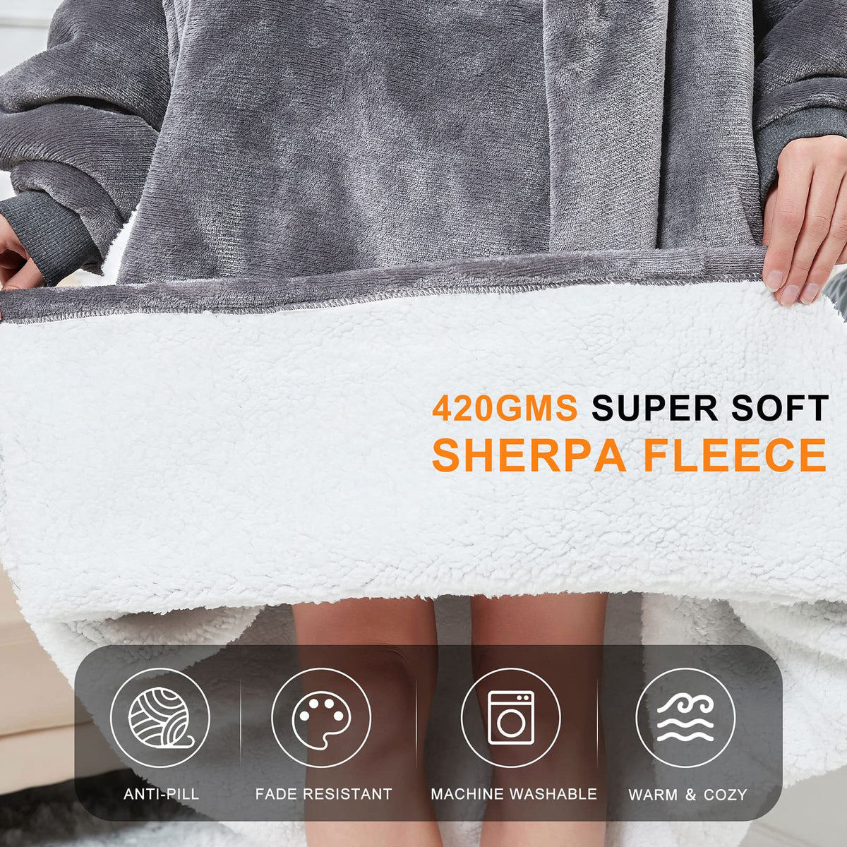 Cozystar machine washable hoodie blanket keeps looking like new.
