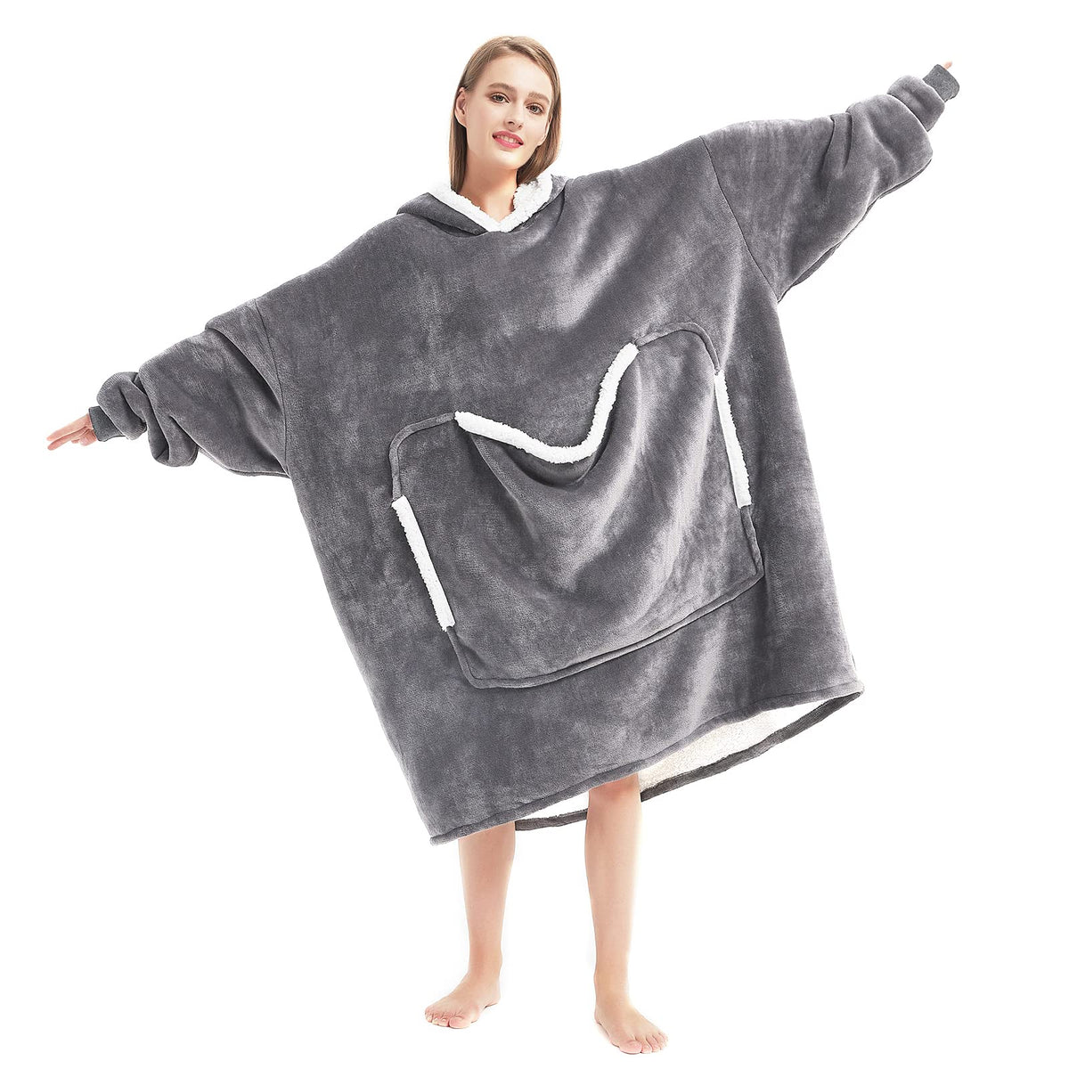 Cozystar wearable blanket hoodie in one-size fits most for home comfort.