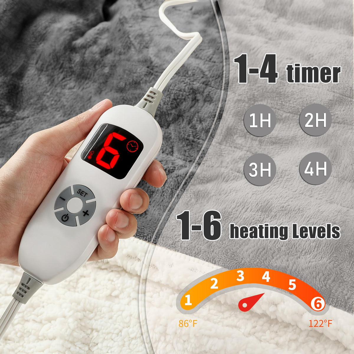 COZYTY auto-shutoff timer helps manage use and energy.