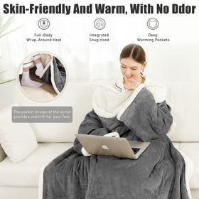 COZYTY blanket with foot pocket keeps feet warm during movie nights.