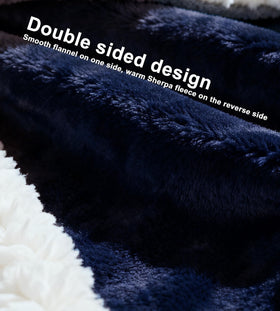 COZYXWORLD flannel and sherpa texture close-up highlights soft touch and insulation.