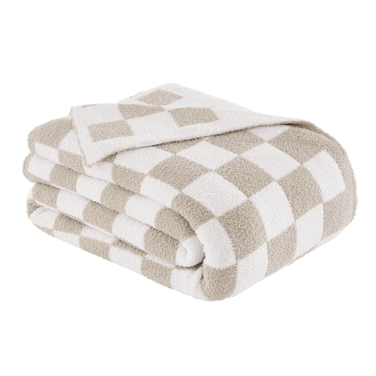 Cozzenity checkered throw blanket close-up of durable plush fabric