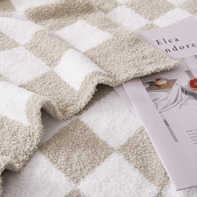 Cozzenity checkered throw blanket ideal for travel naps and picnics