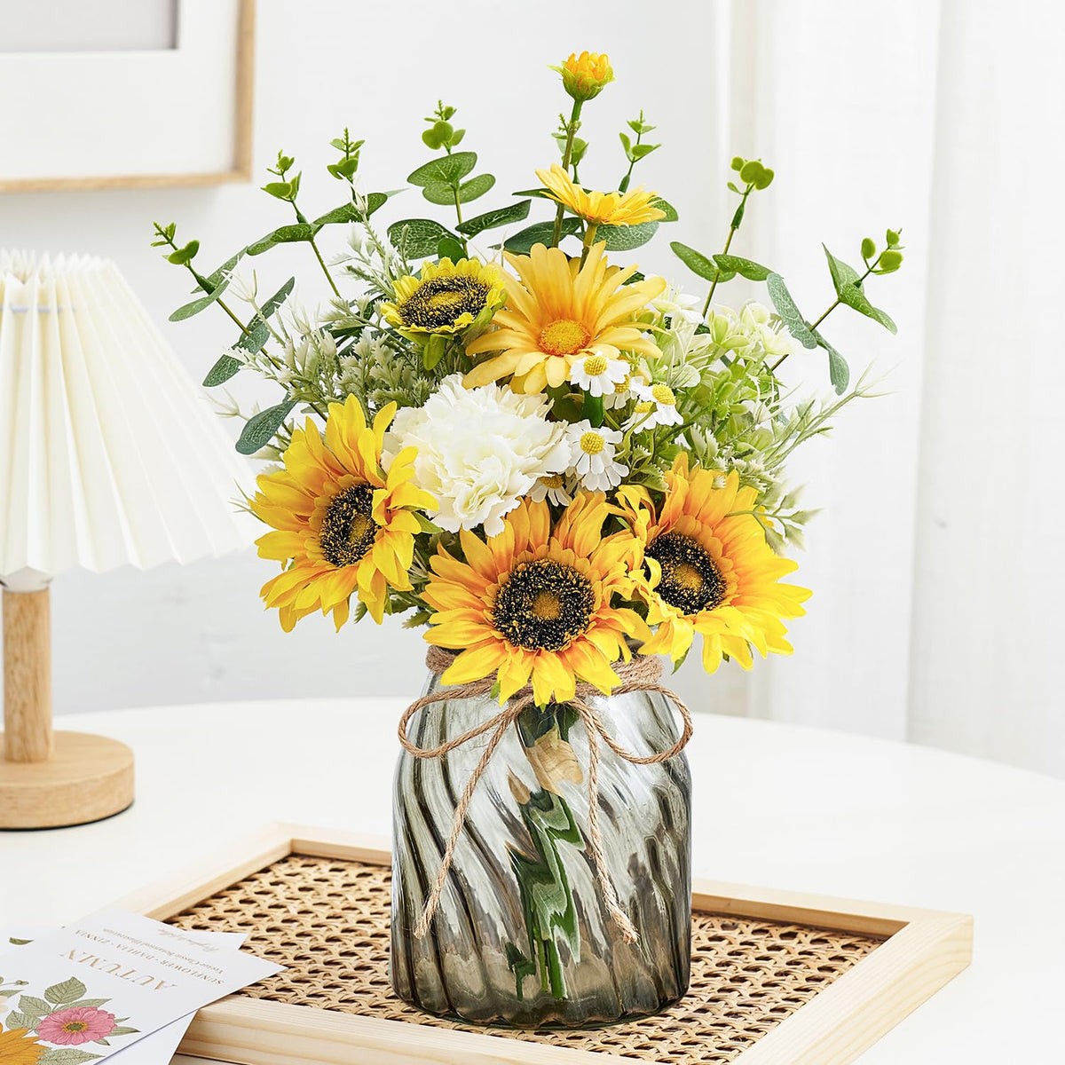 COZZI CODI artificial sunflowers in vase for bright living room decor