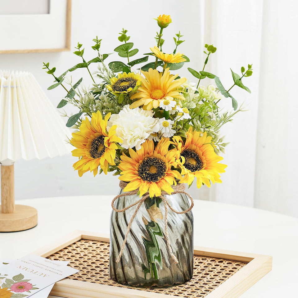 COZZI CODI artificial sunflowers in vase for bright living room decor