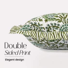 CPC Hand Block Print Agate Green Hidden Zipper ensures a smooth, secure look on furniture.