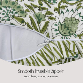 CPC Hand Block Print Agate Green Soft Fabric Texture adds inviting tactility to any room.