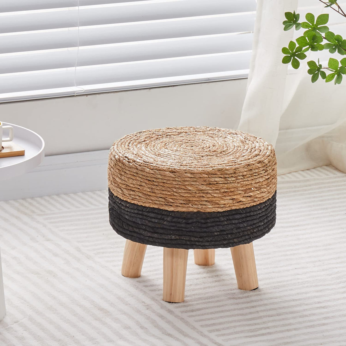 Cpintltr easy-assembly ottoman; four legs attach in minutes for quick setup.