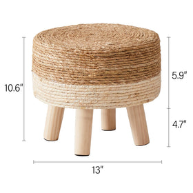 Cpintltr foot stool with pine legs and non-slip pads protects floors.