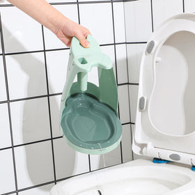 Cq Acrylic bathroom cleaning essentials in a tidy green set